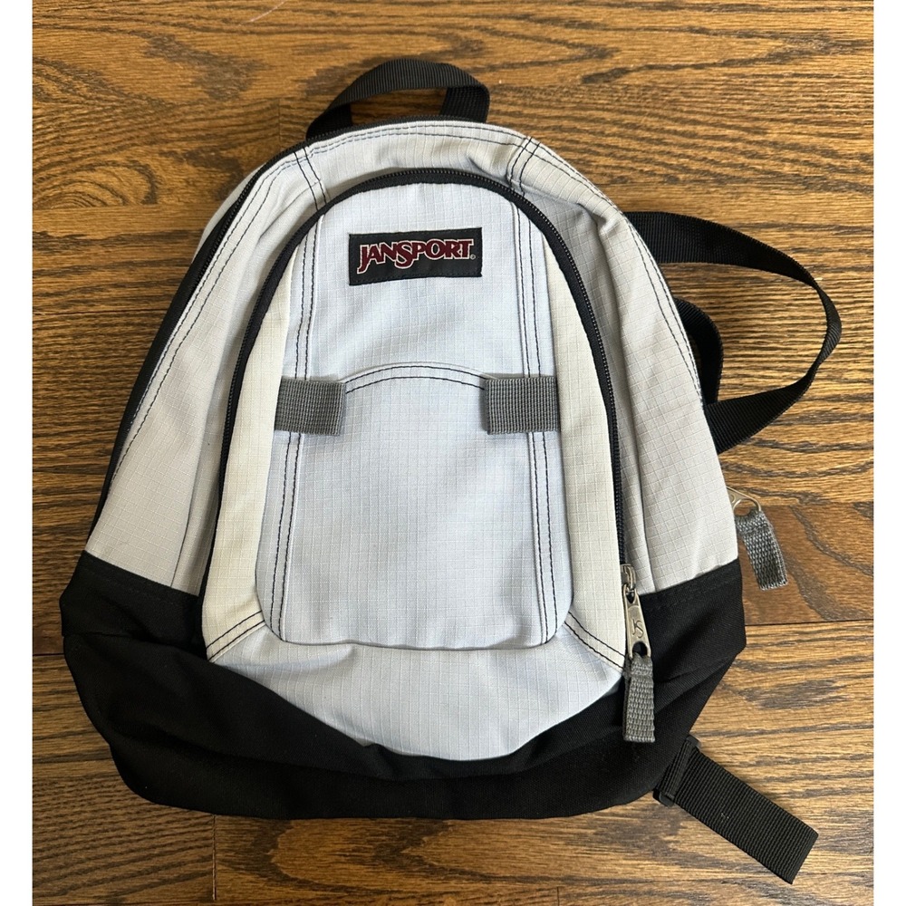 JANSPORT Mini Trinity pack Women Small Gray Black Vintage Y2K Gorpcore Techwear
